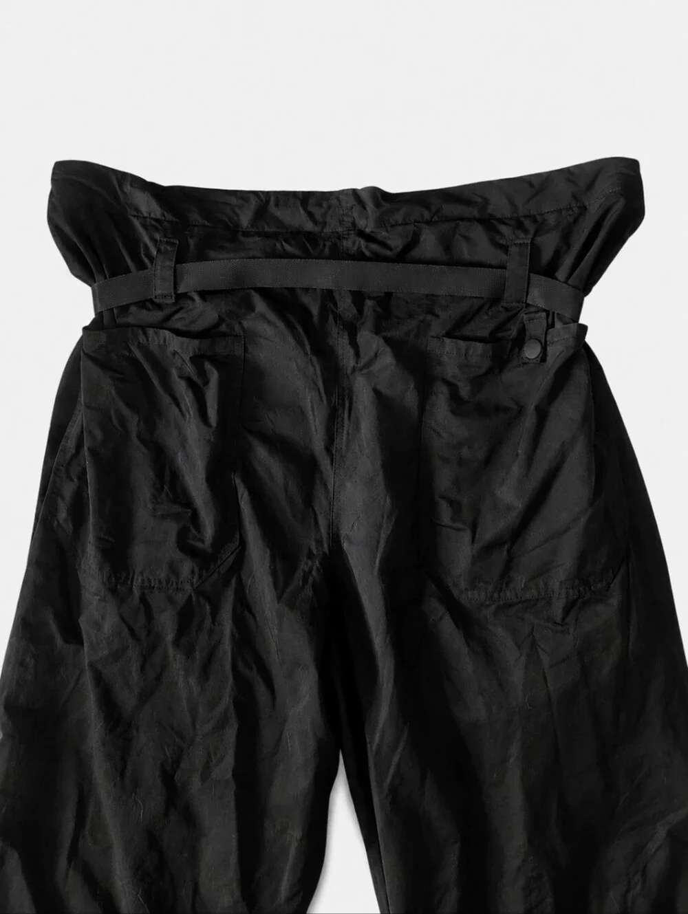 WILLY CHAVARRIA X BRANDBLACK | Black Wide Leg Paperbag Utility Pants M
